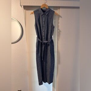 Banana Republic Blue Denim Wideleg cropped jumpsuit